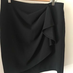 Zara basics black ruffle wrap style skirt